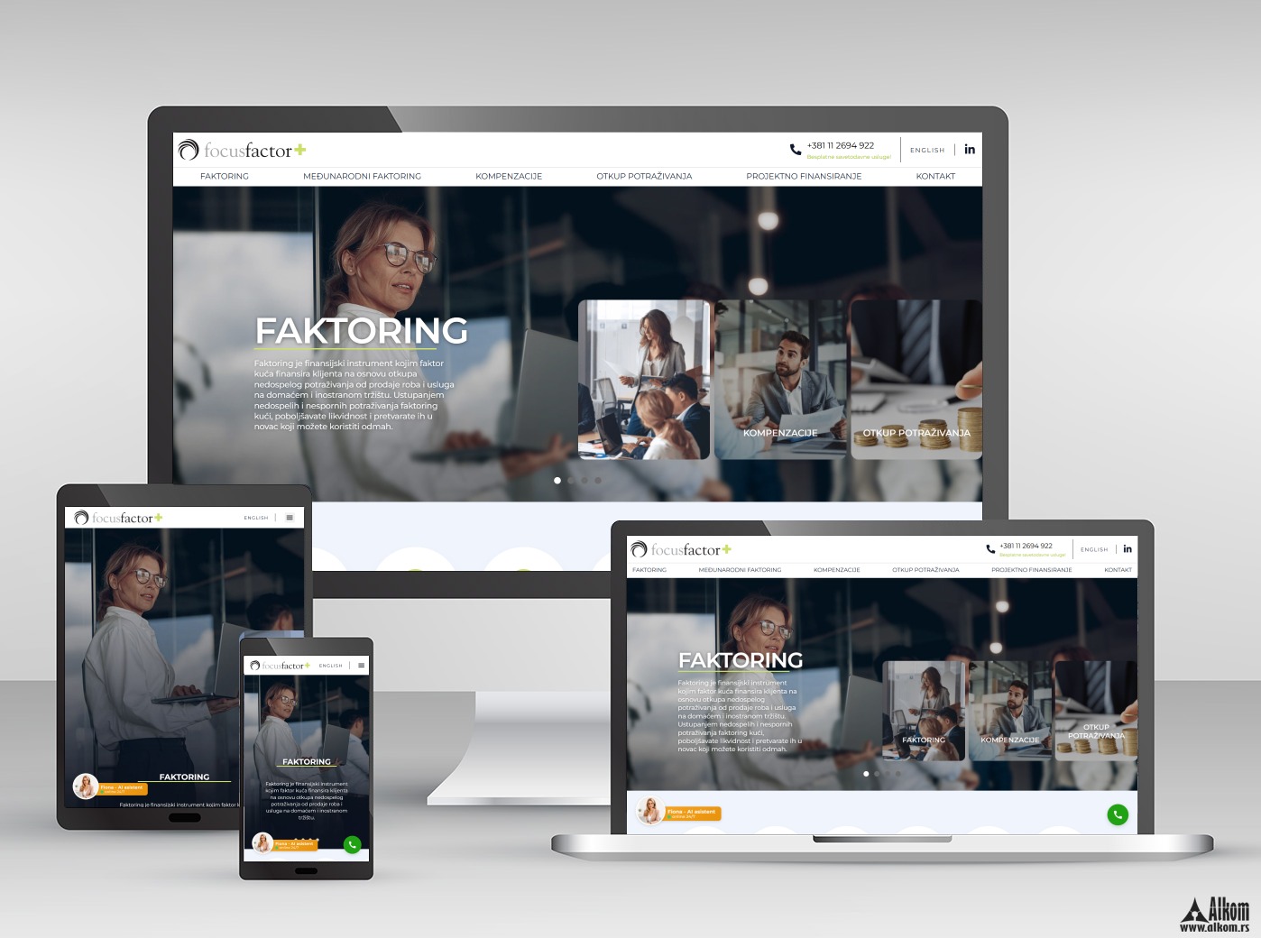 Focus Factor — web dizajn, prikaz na desktopu, tabletu i telefonu