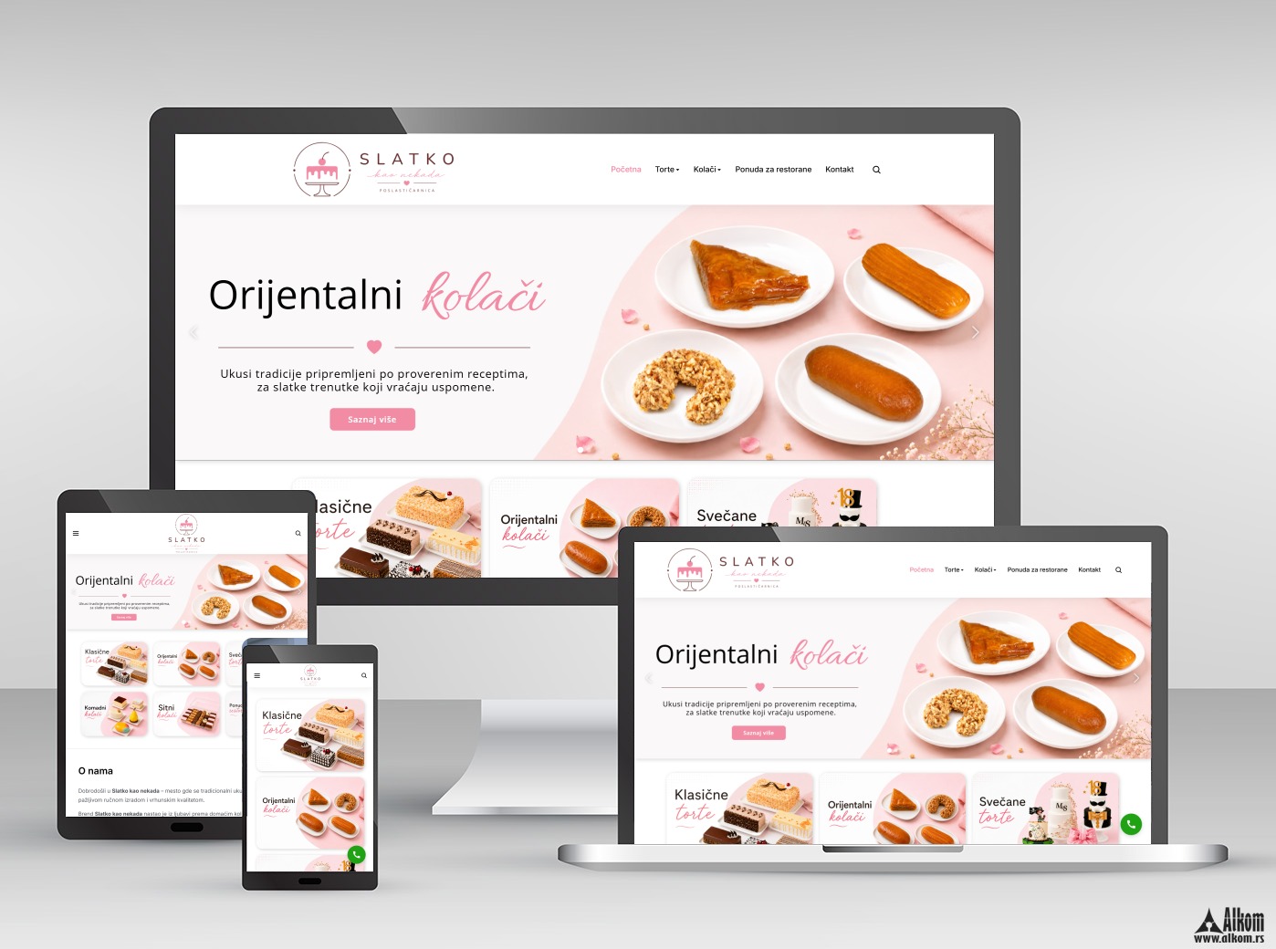 Slatko kao nekada — web dizajn, prikaz na desktopu, tabletu i telefonu